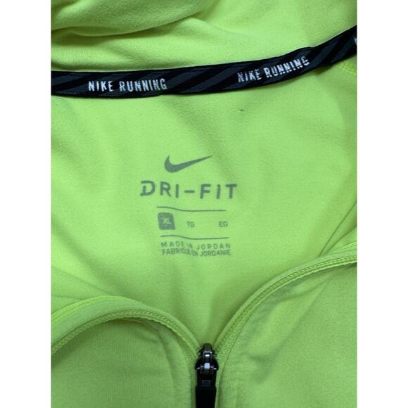 Nike Running 1/4 Zip Jacket Sweatshirt Dri Fit Neon Athletic Mens Sz XL Stains - Picture 9 of 11